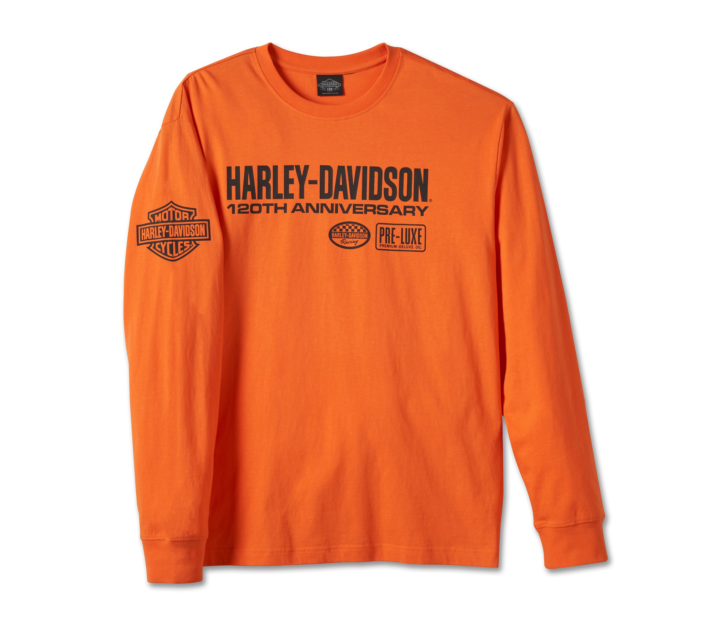 Men's 120th Anniversary Long Sleeve Tee - Harley Orange