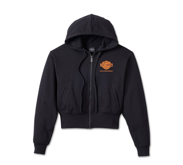 Women's 120th Anniversary Zip Front Hoodie - Black Beauty