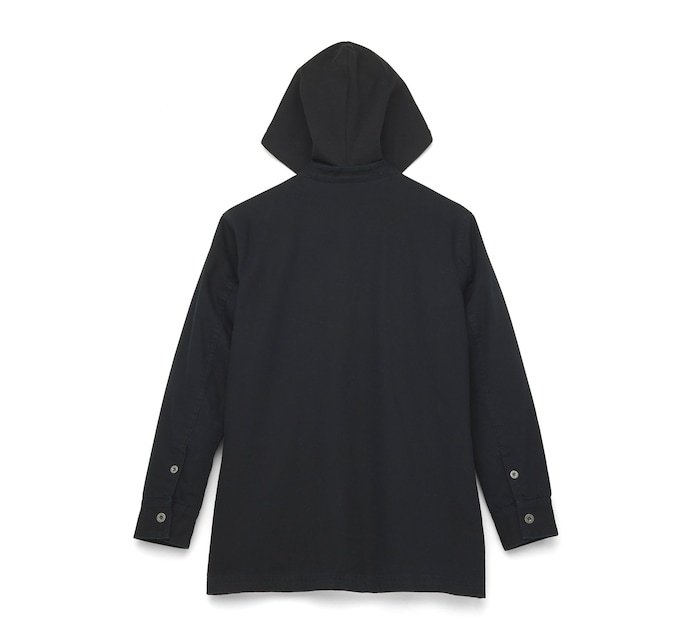 Women's Font Shirt Jacket with Removable Hood