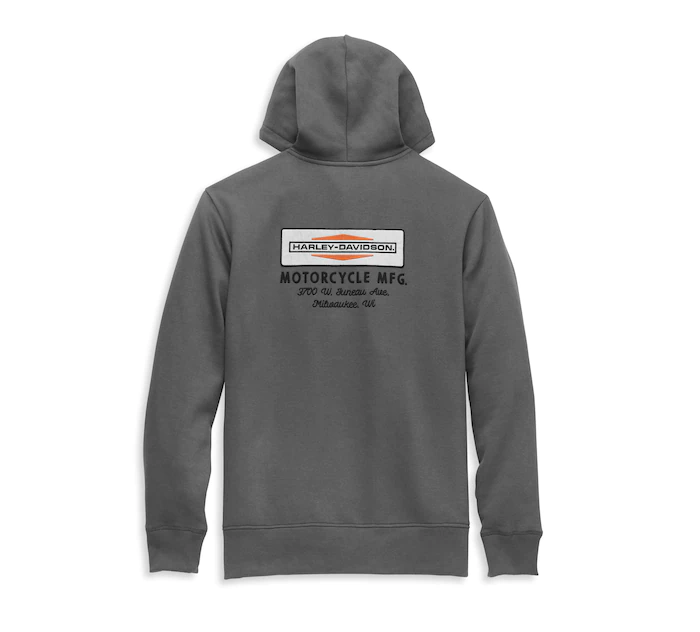 Men's Stacked Logo Chest Pocket Zip Front Hoodie