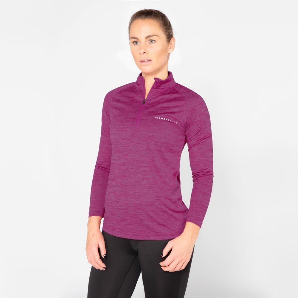Higher State L/S Raglan 1/4 Zip Neck Women's Top