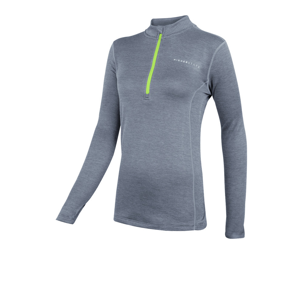 Higher State L/S 1/4 Zip Micro Grid Women's Top