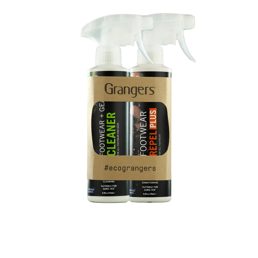 Grangers Footwear and Gear Cleaner and Footwear Repel Plus Eco Twin Pack - SS25