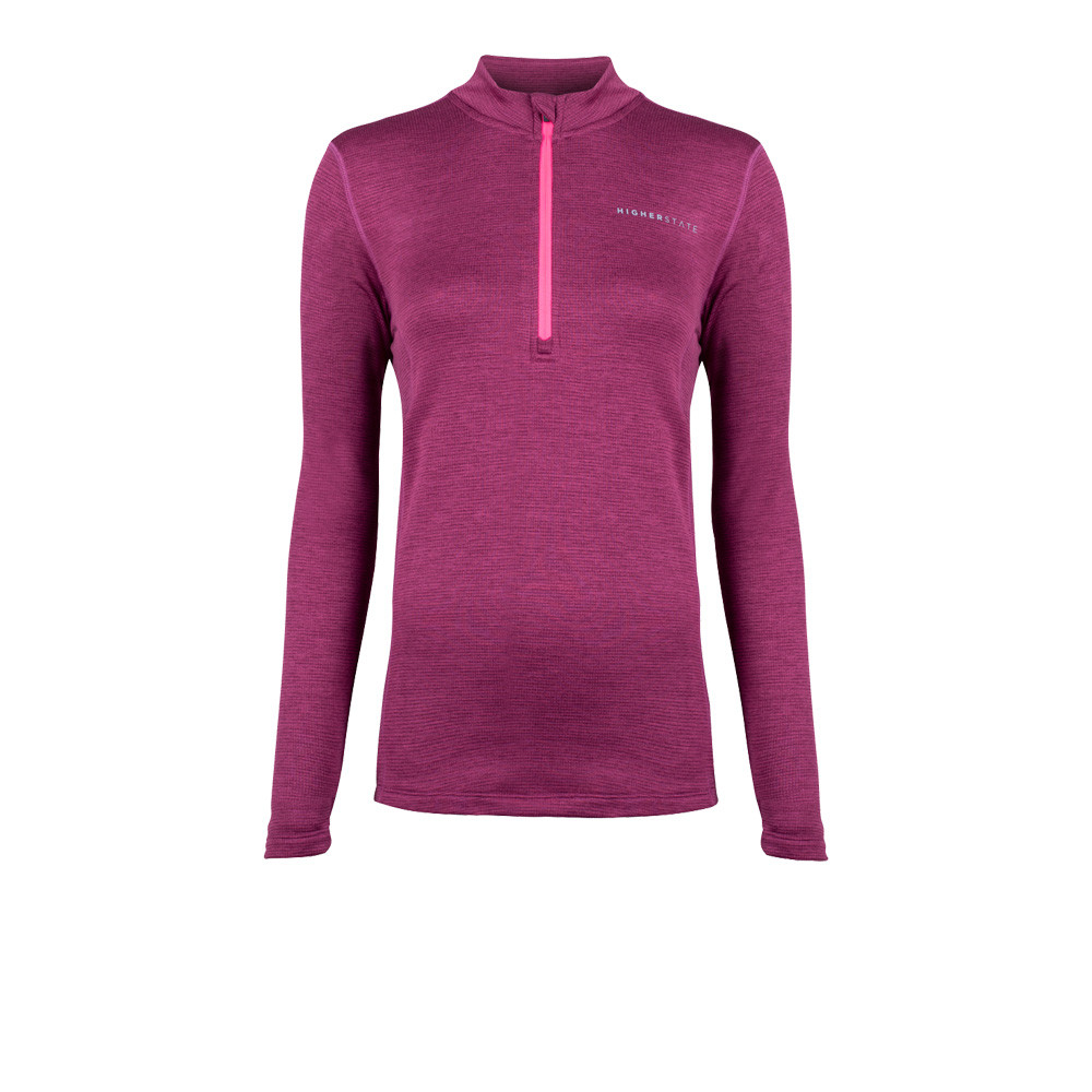 Higher State L/S 1/4 Zip Micro Grid Women's Top