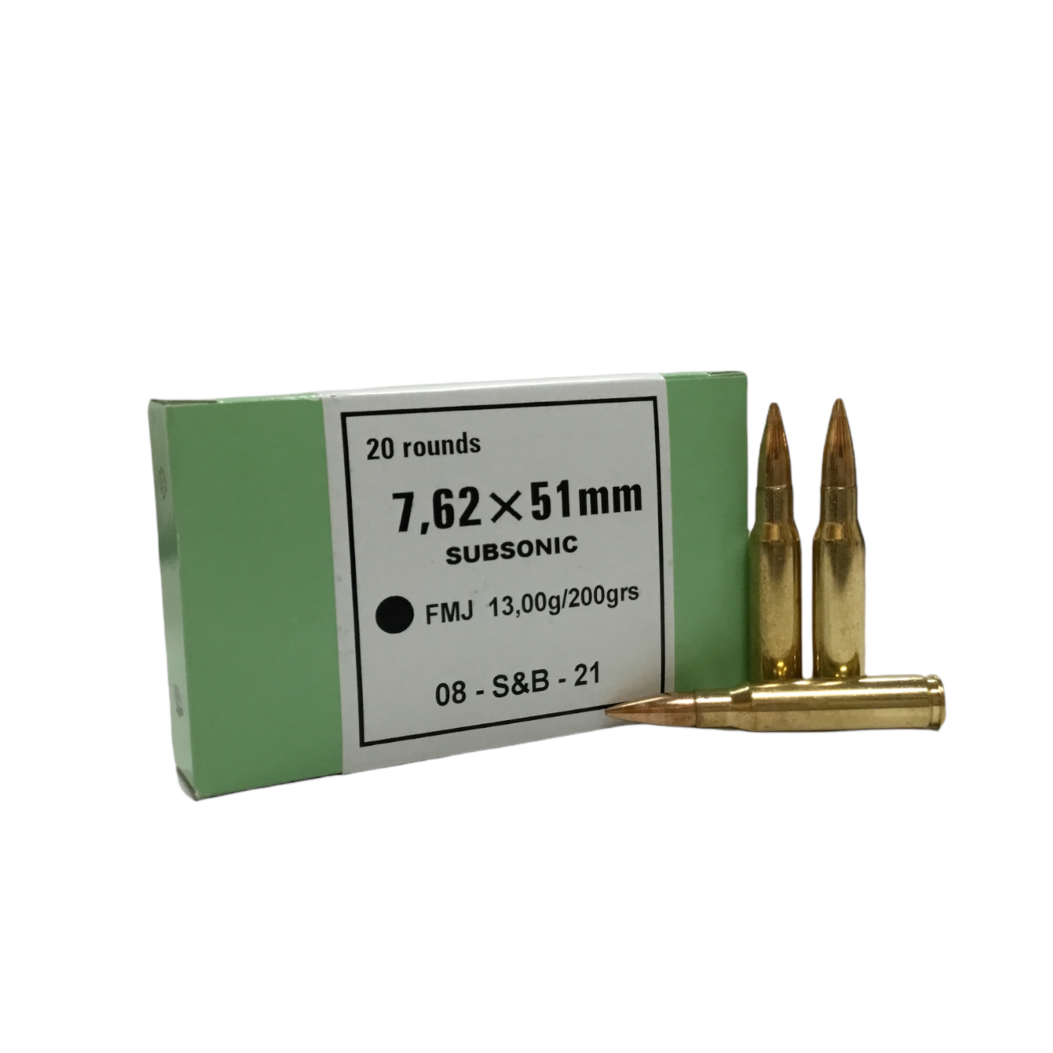 S&B 7.62x51 (308) 200gr SUBSONIC FMJ