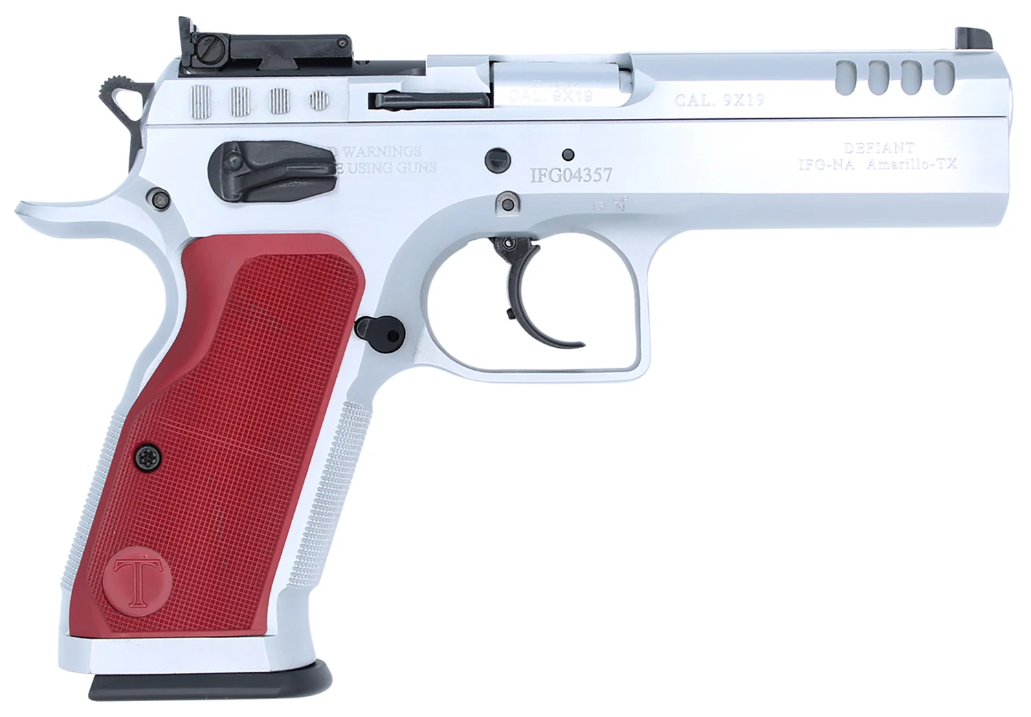 Tanfoglio IFG TFSTOCK29OR Stock II 9mm Luger 16+1 4.44 Stainless Polygonal Rifled Barrel, Ported Slide Frame w/Red Polymer Grips Right Hand - CLB Guns