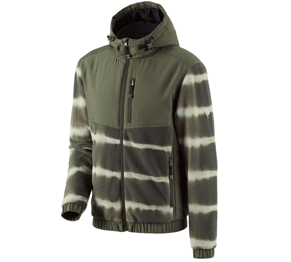 Hybrid fleece hoody jacket tie-dye e.s.motion ten