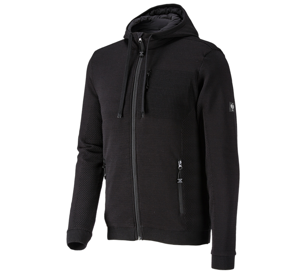 Windbreaker hooded knitted jacket e.s.motion ten