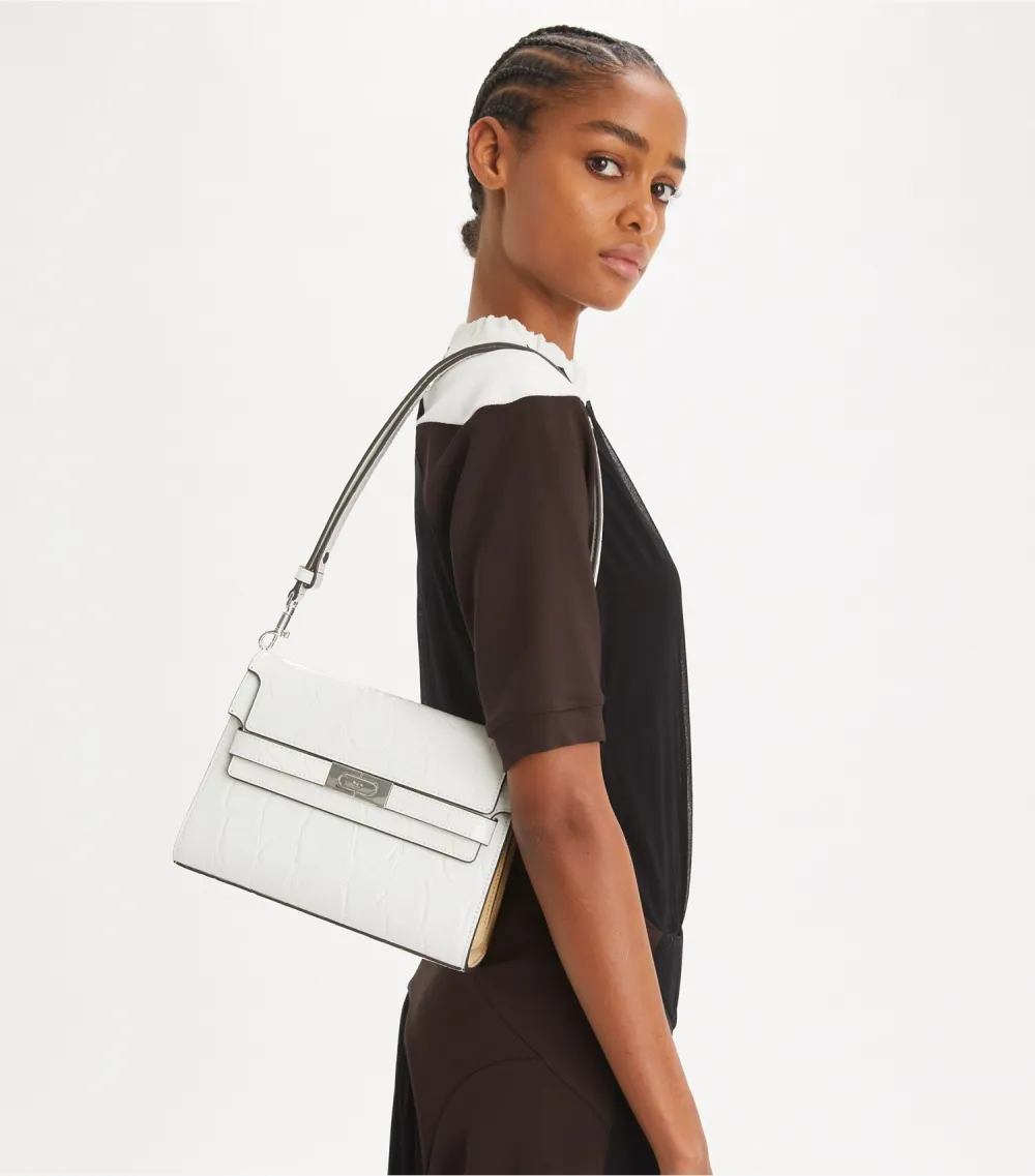 Lee Radziwill Croc-Embossed Shoulder Bag