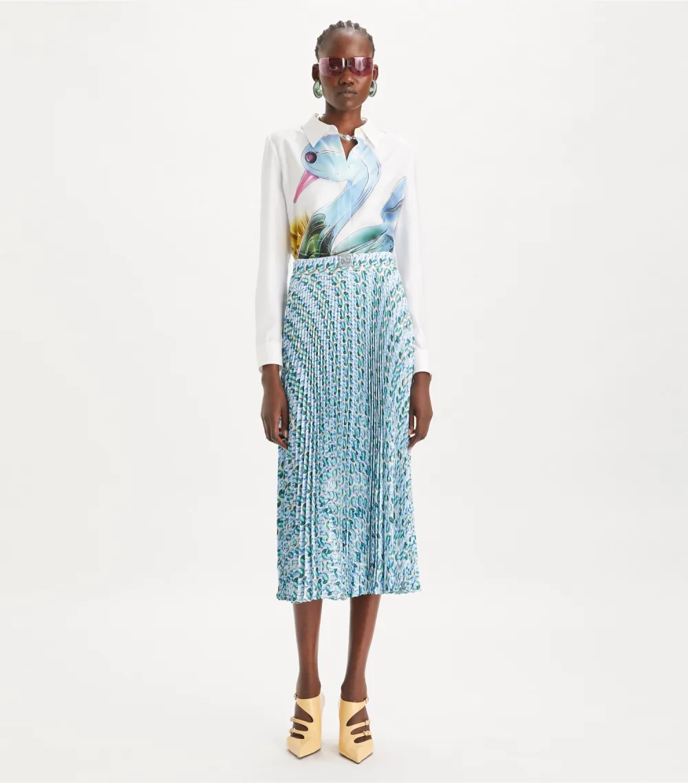 Pleated Viscose Skirt