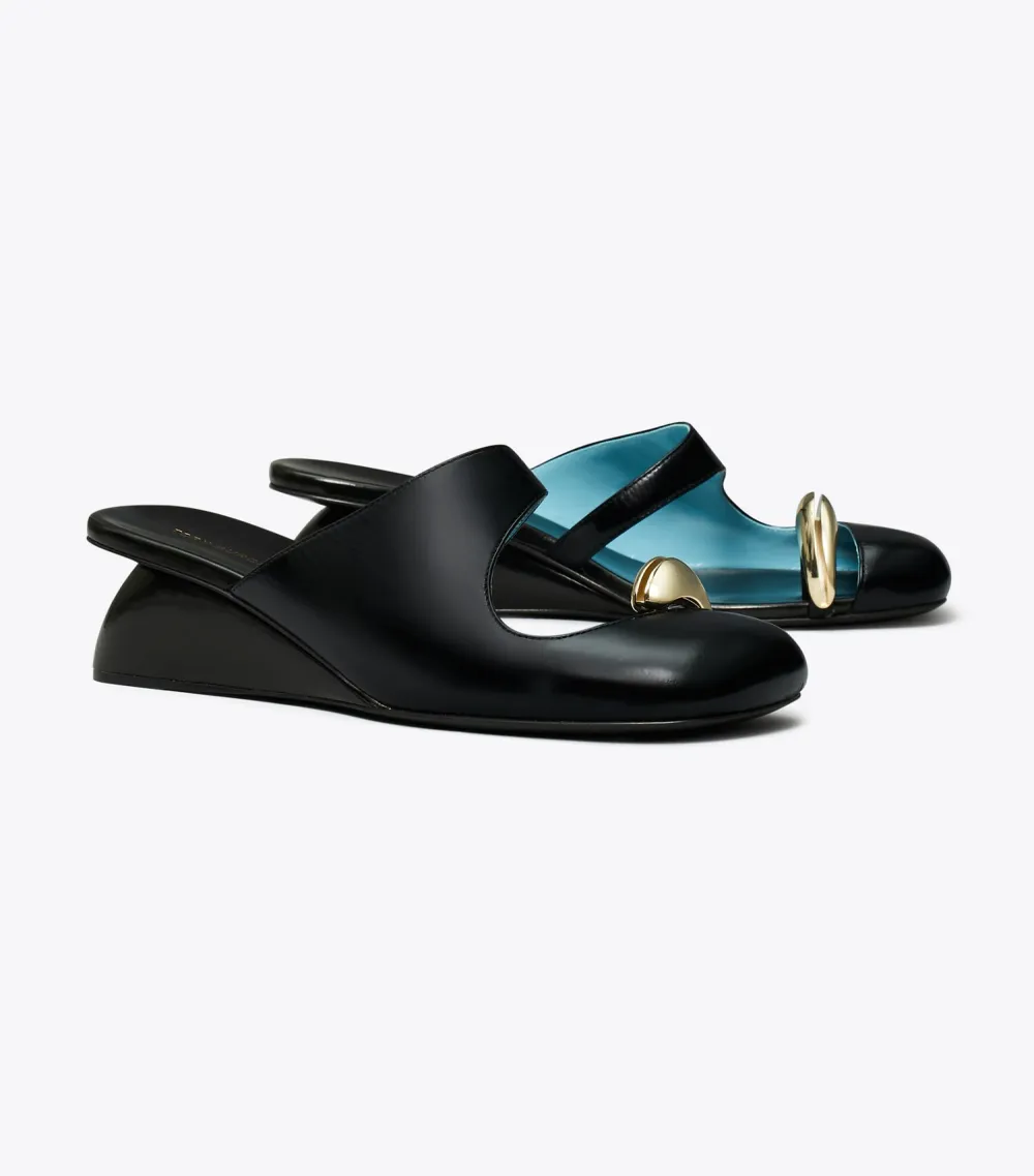 Pierced Mule Wedge