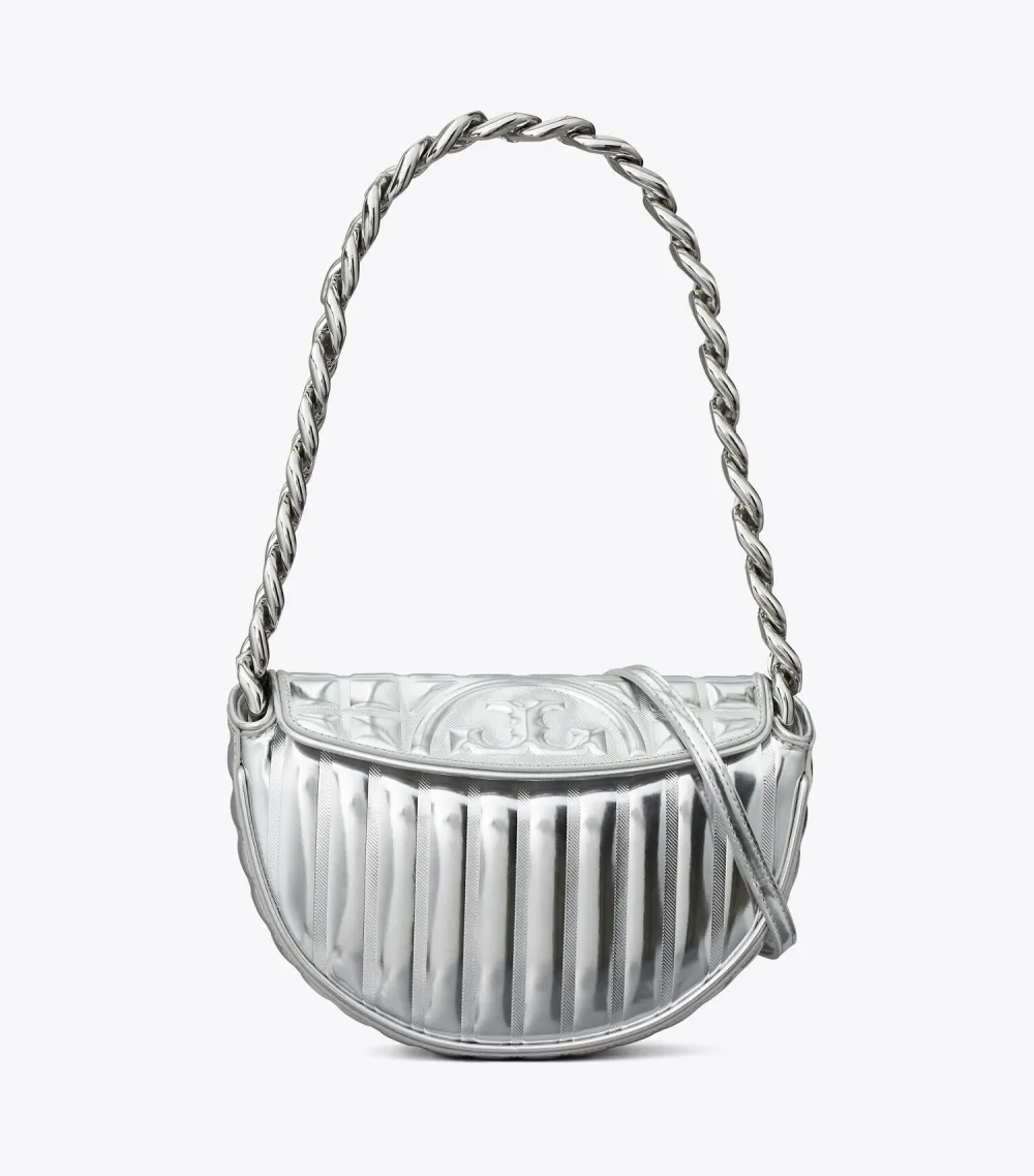 Mini Fleming Soft Metallic Quilt Crescent Bag