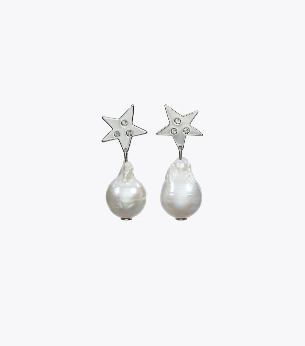 Star Pearl Drop Earring