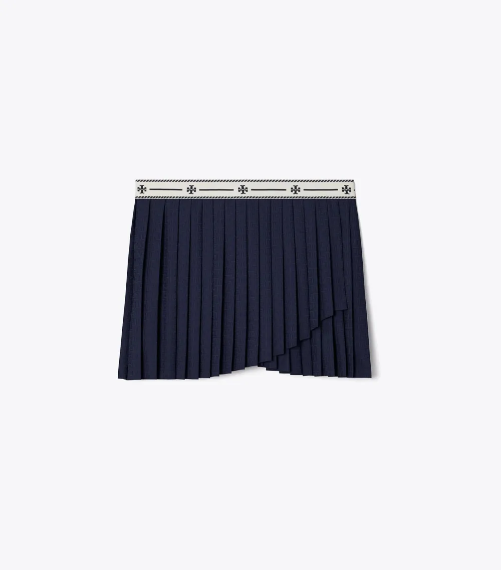 Jacquard Performance Jersey Pleated Overlay Skirt