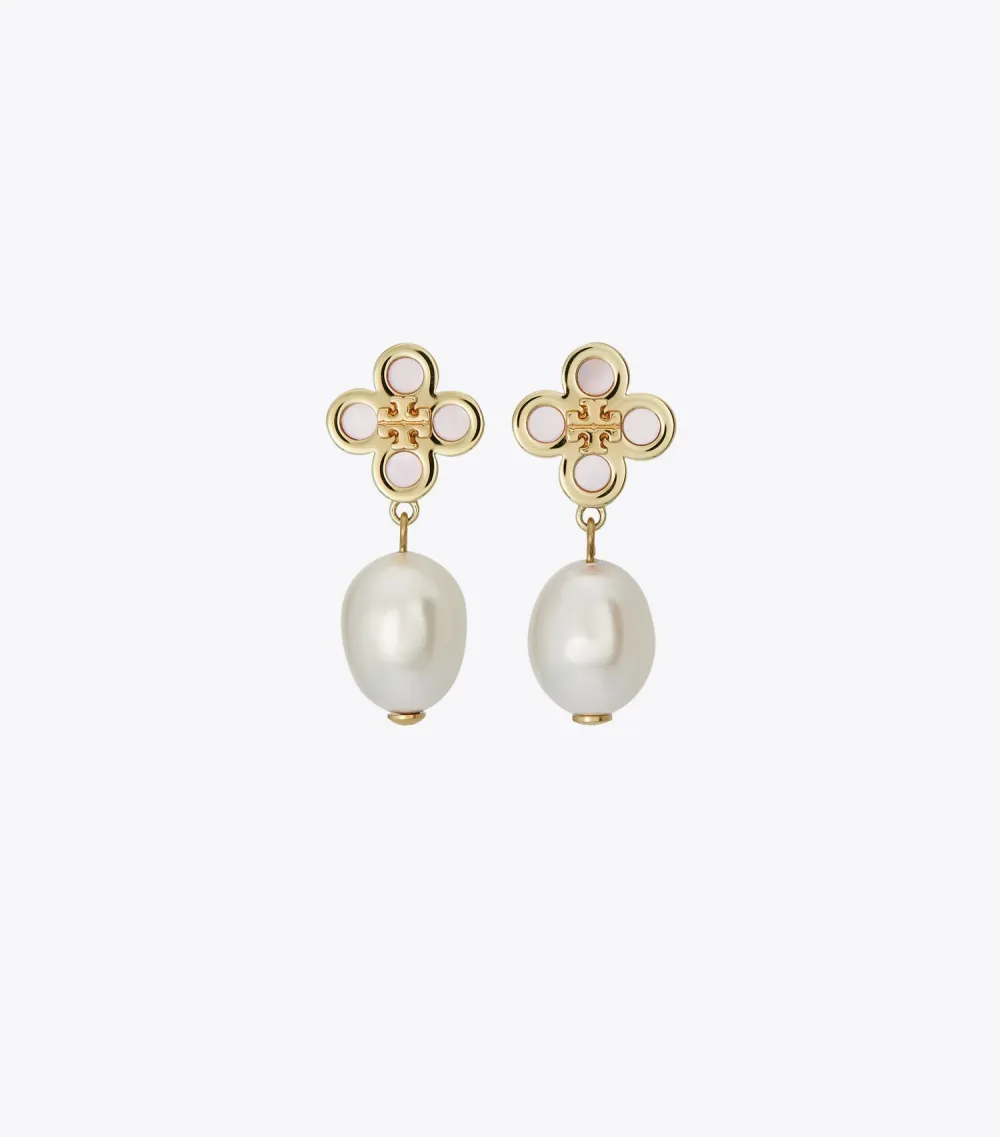 Kira Clover Pearl Drop Earring