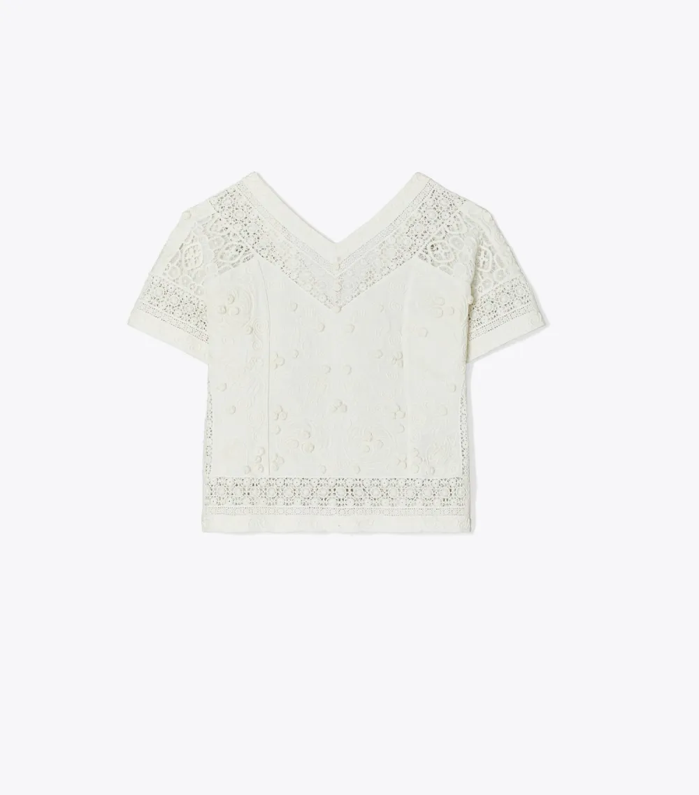 Embroidered Linen Top