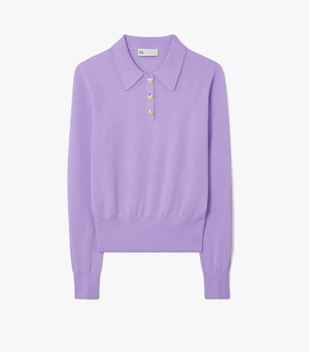 Cashmere Long-Sleeve Polo