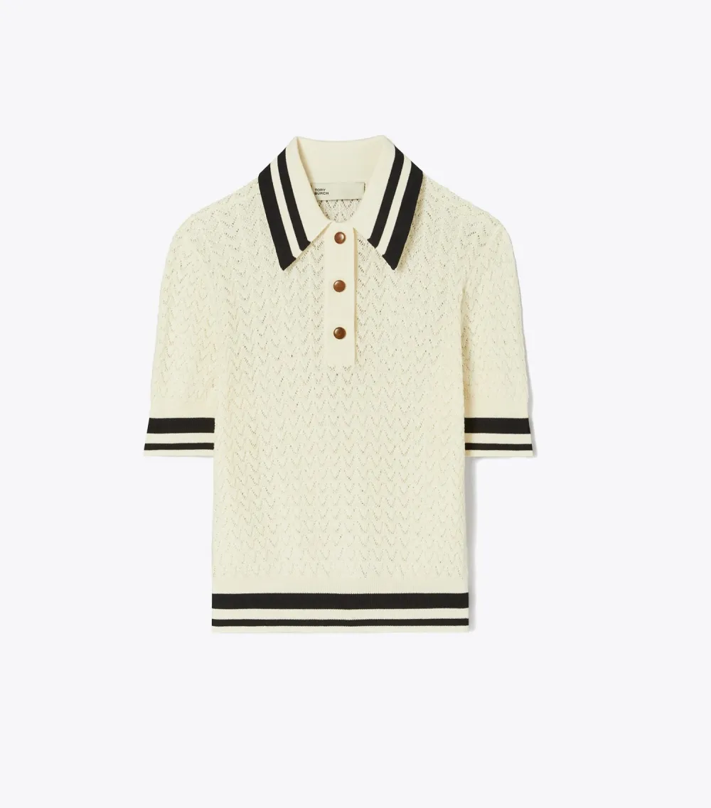 Cotton Pointelle Polo