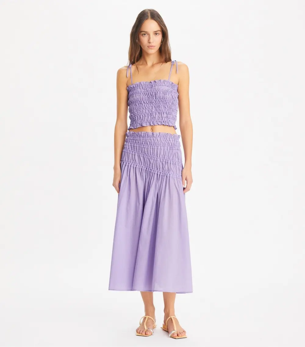 Smocked Cotton Skirt