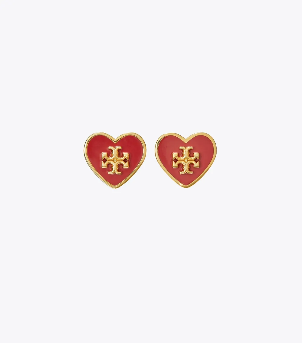 Kira Enamel Heart Stud Earring
