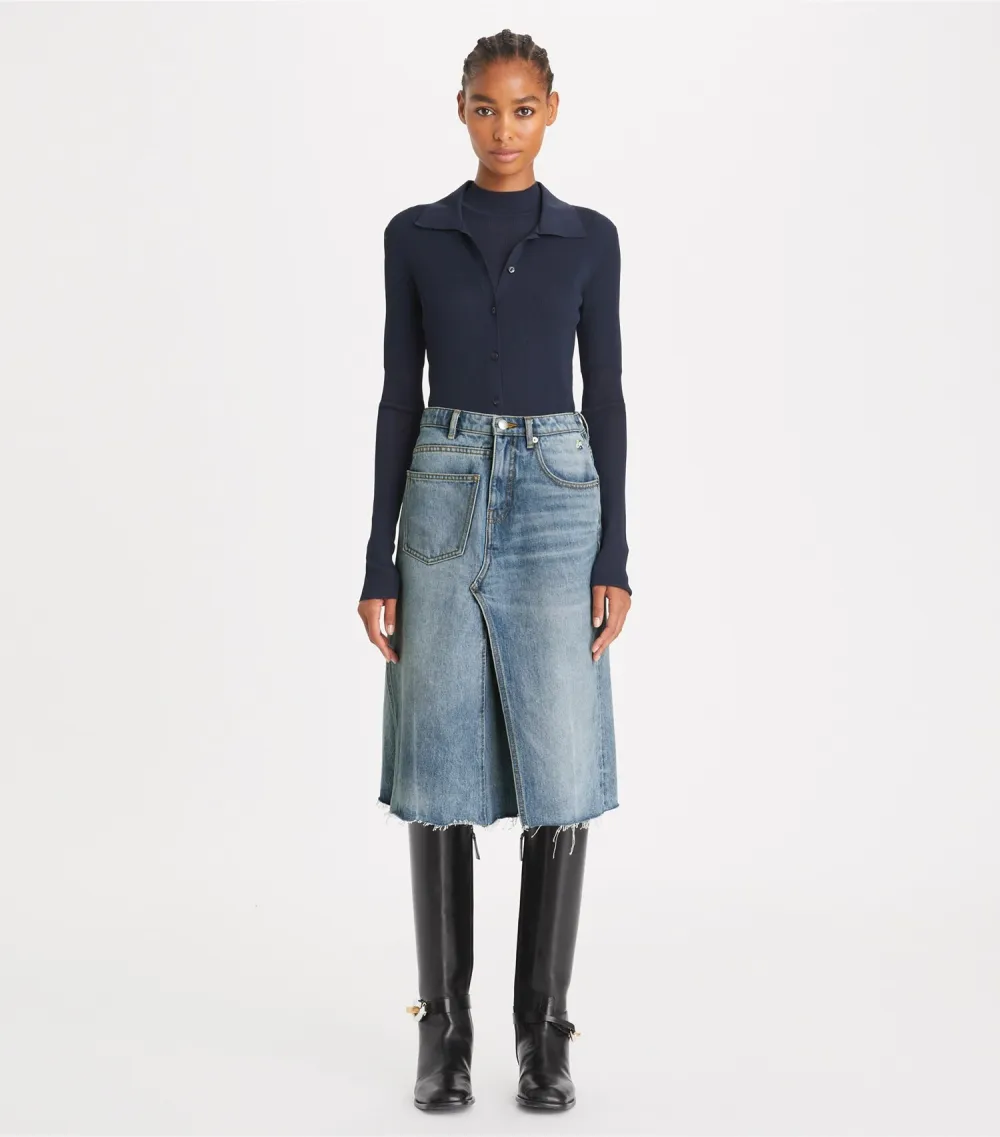 Deconstructed Denim Skirt