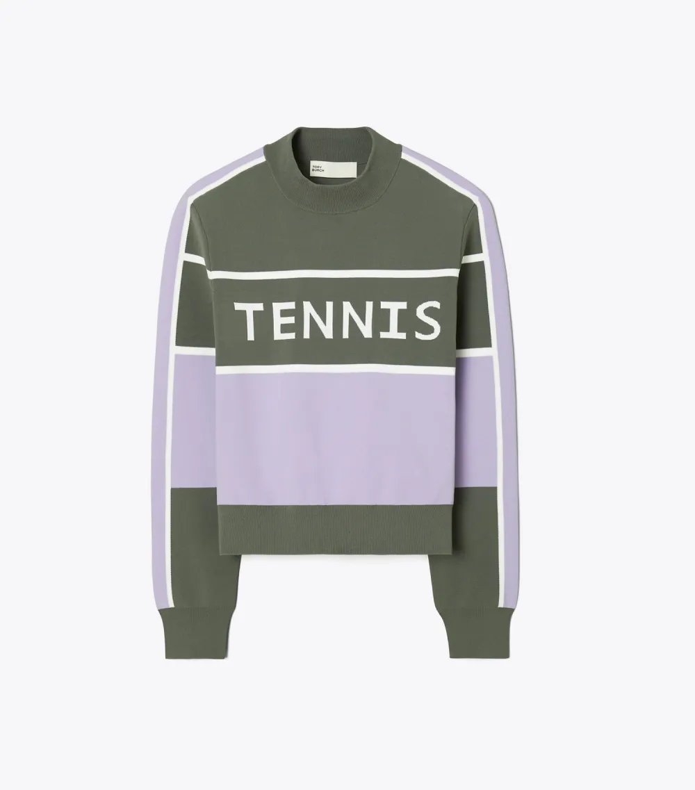 Cropped Tech Nylon Tennis Sweater
