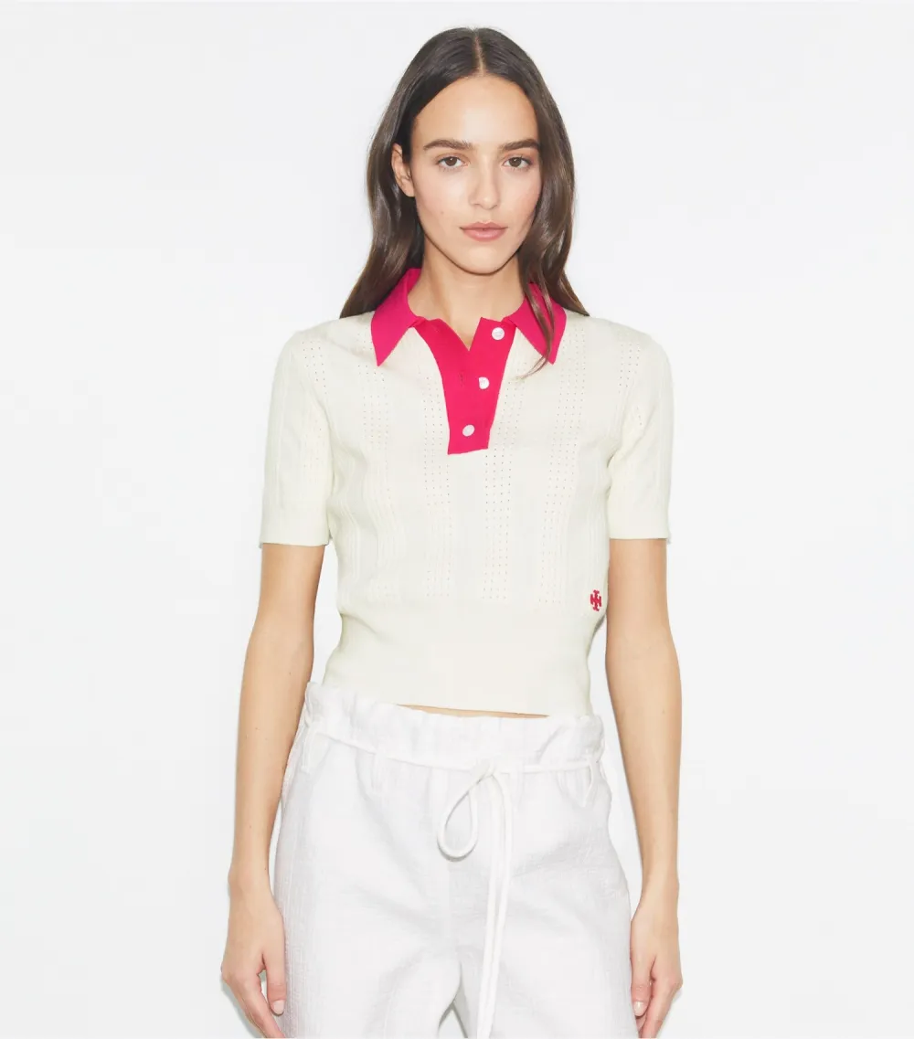 Cotton Pointelle Polo