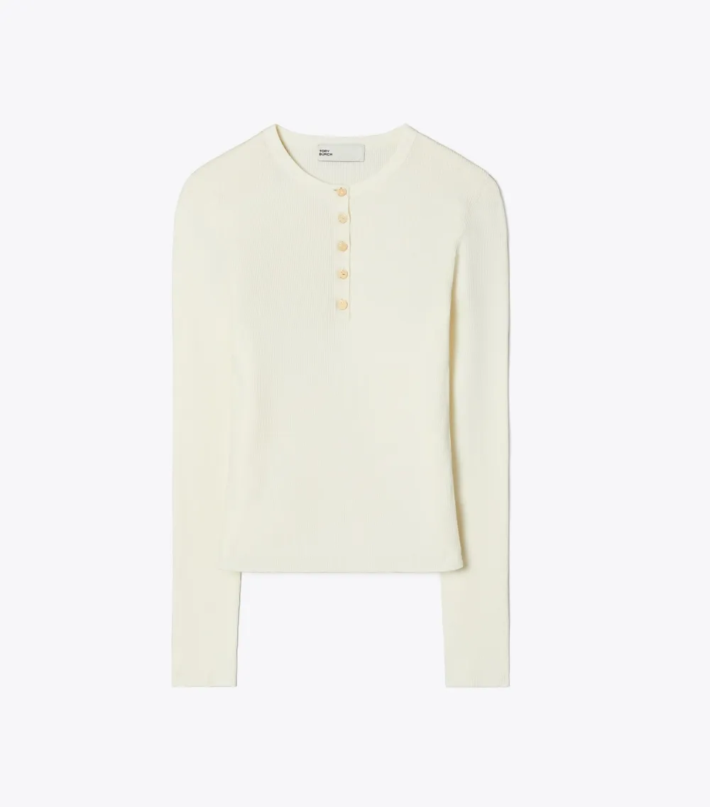 Ribbed Viscose Henley