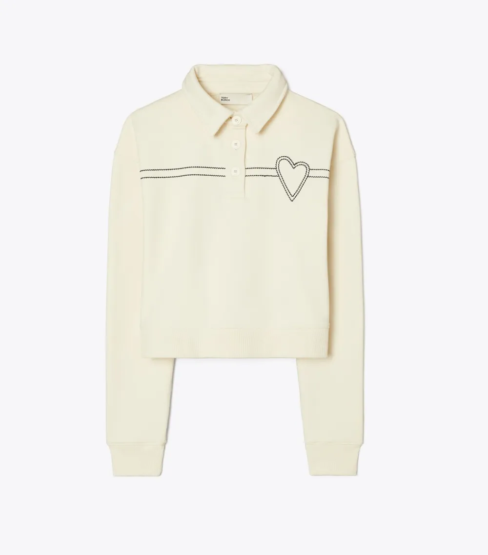 Heart Pickstitch Cotton Polo