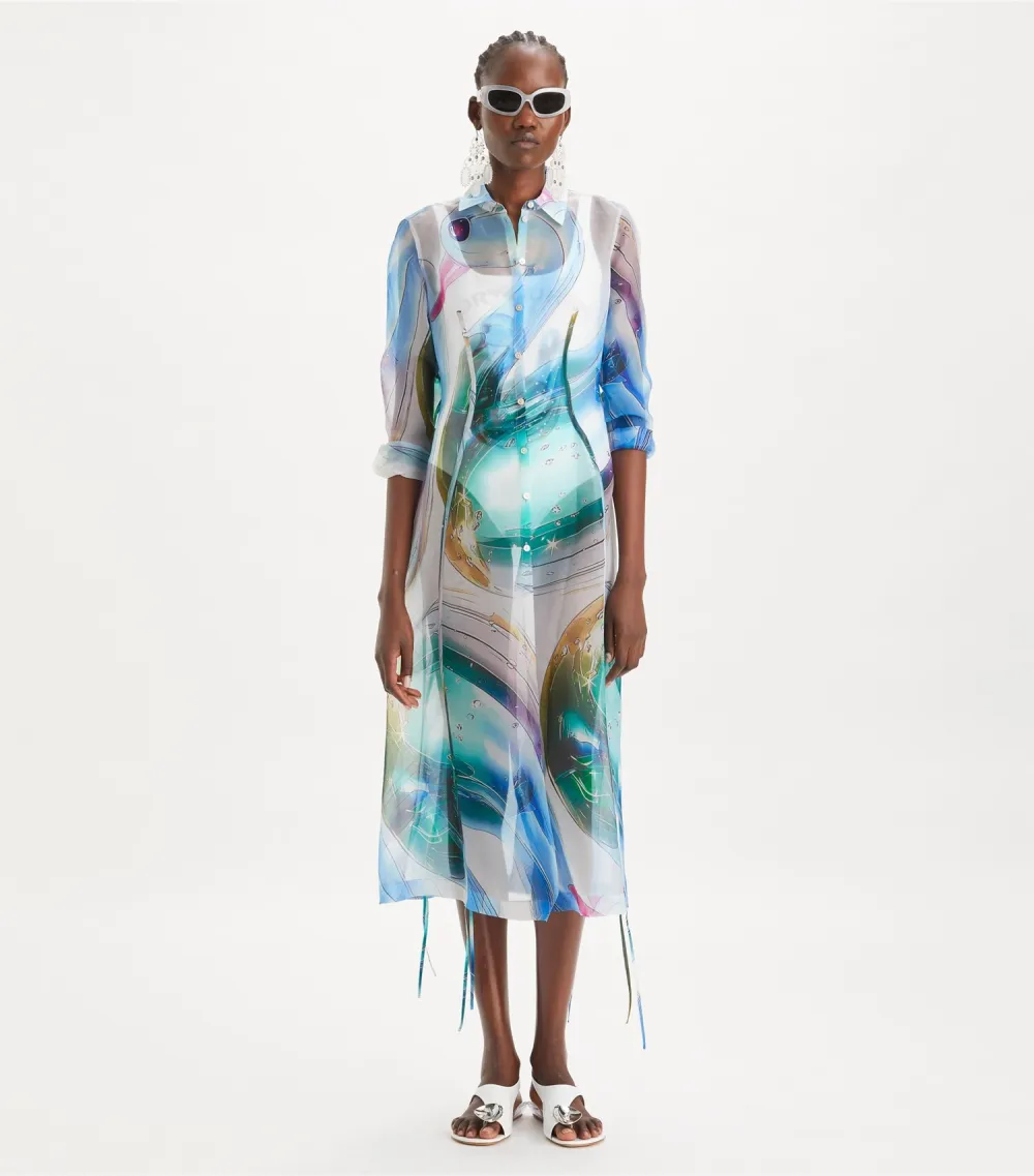 Silk Organza Shirtdress