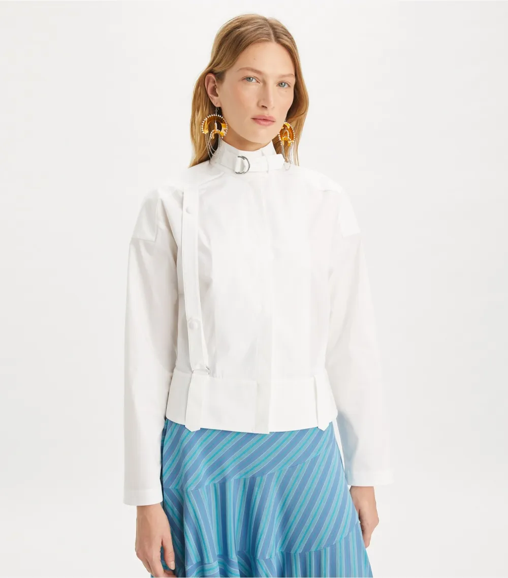 Cotton Poplin Bomber Shirt