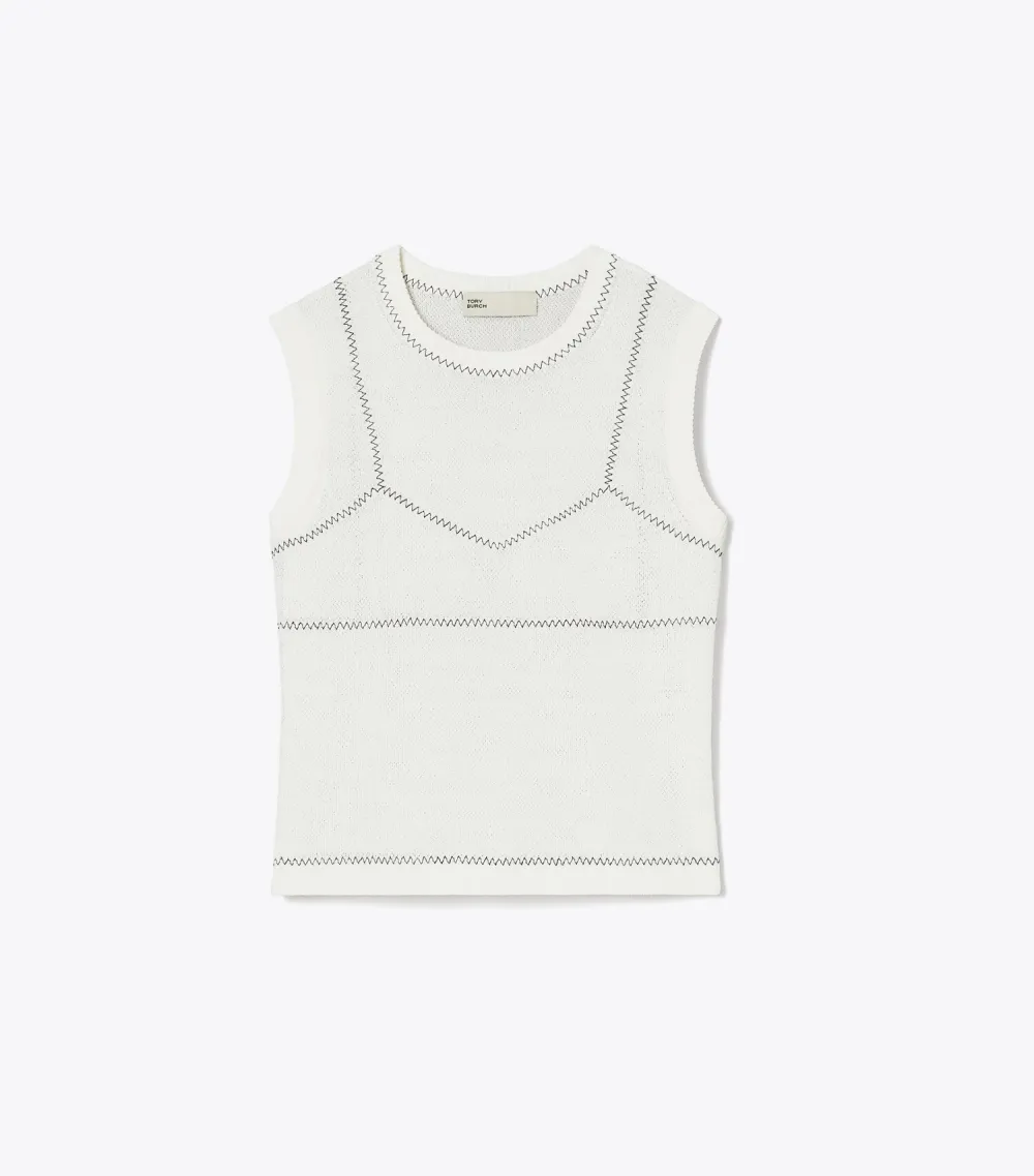 Cotton And Nylon Mesh Top