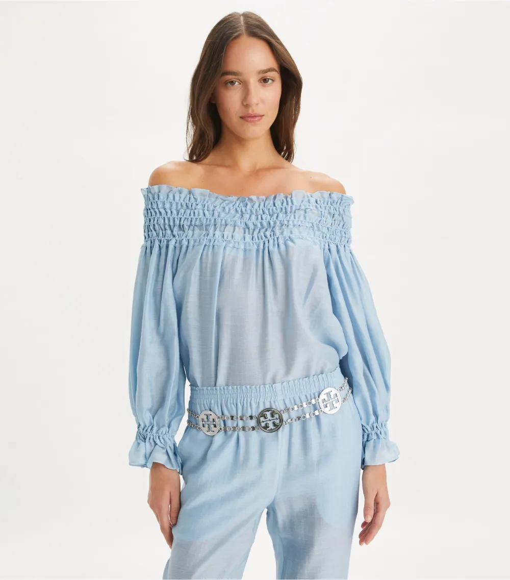 Linen Ruffle Top