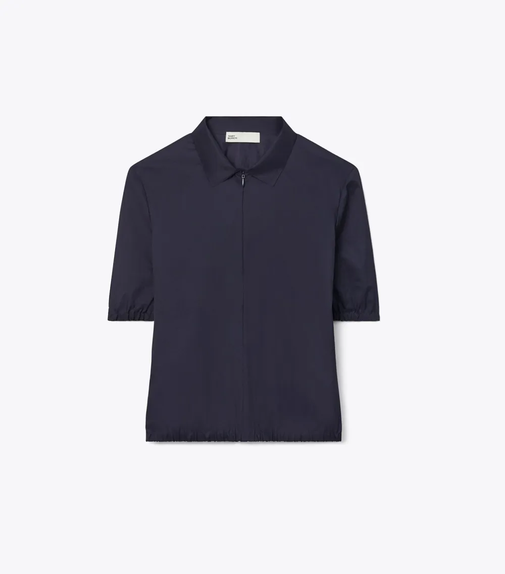 Nylon Taffeta Zip Polo