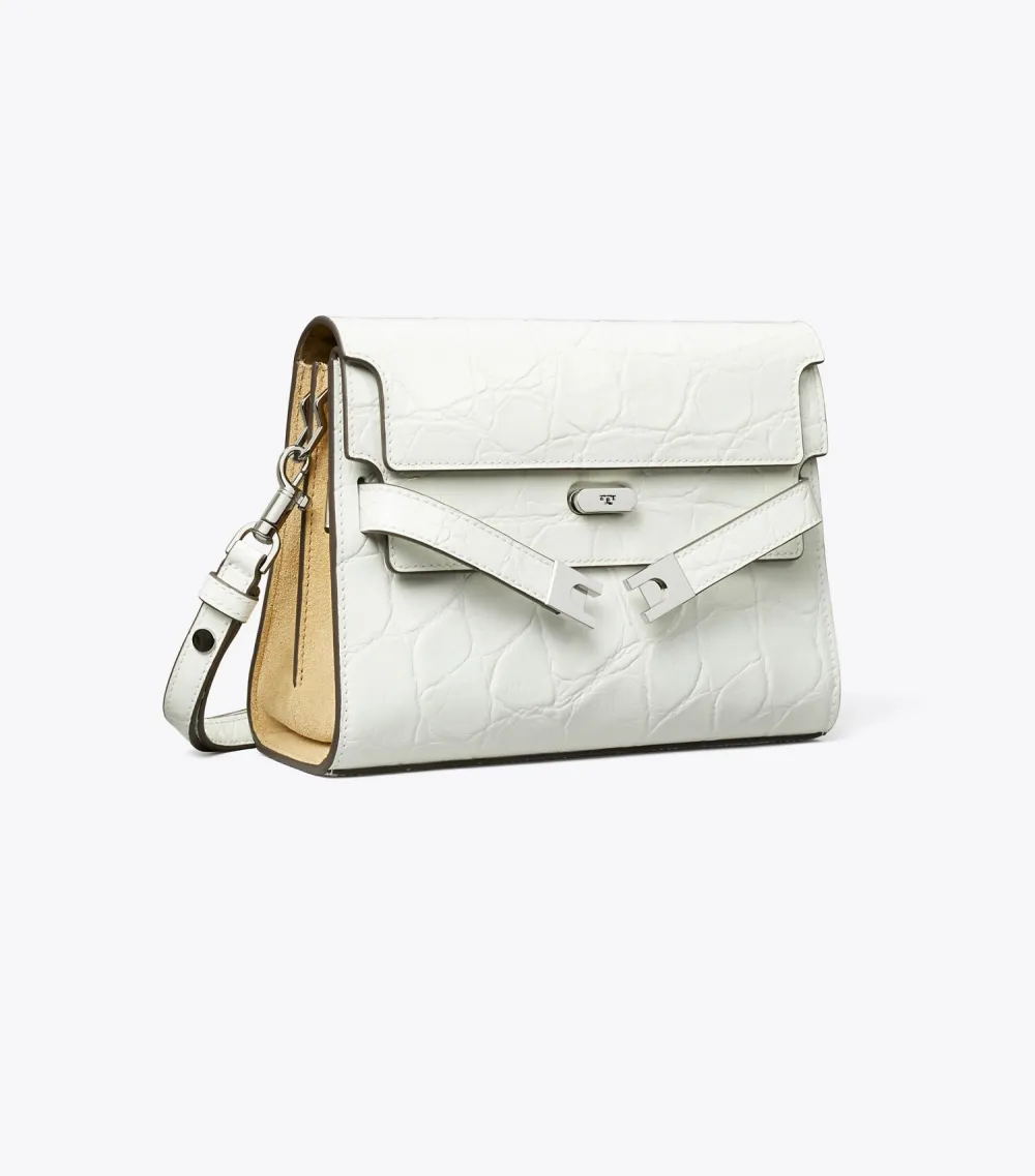 Lee Radziwill Croc-Embossed Shoulder Bag
