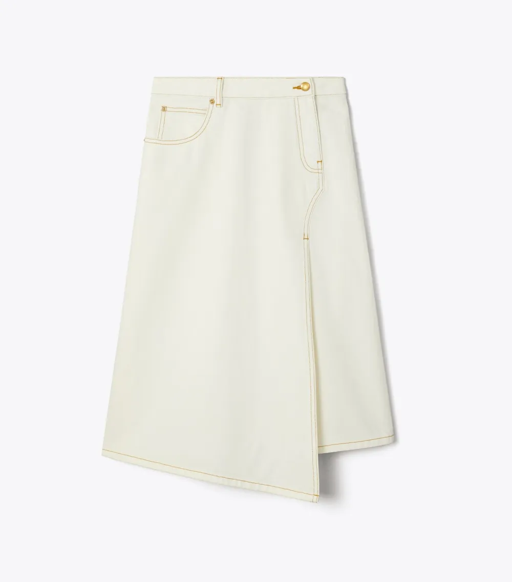 High Slit Denim Skirt