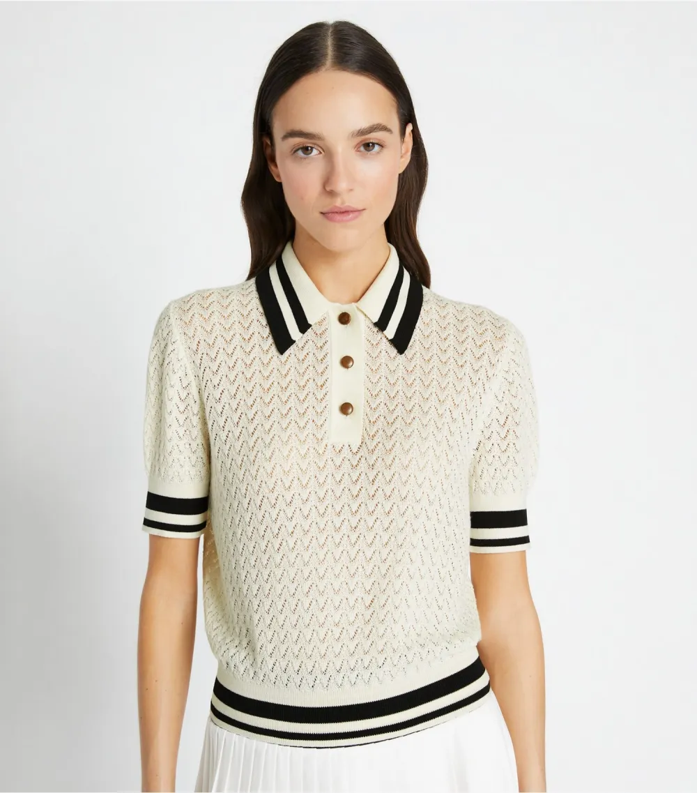 Cotton Pointelle Polo