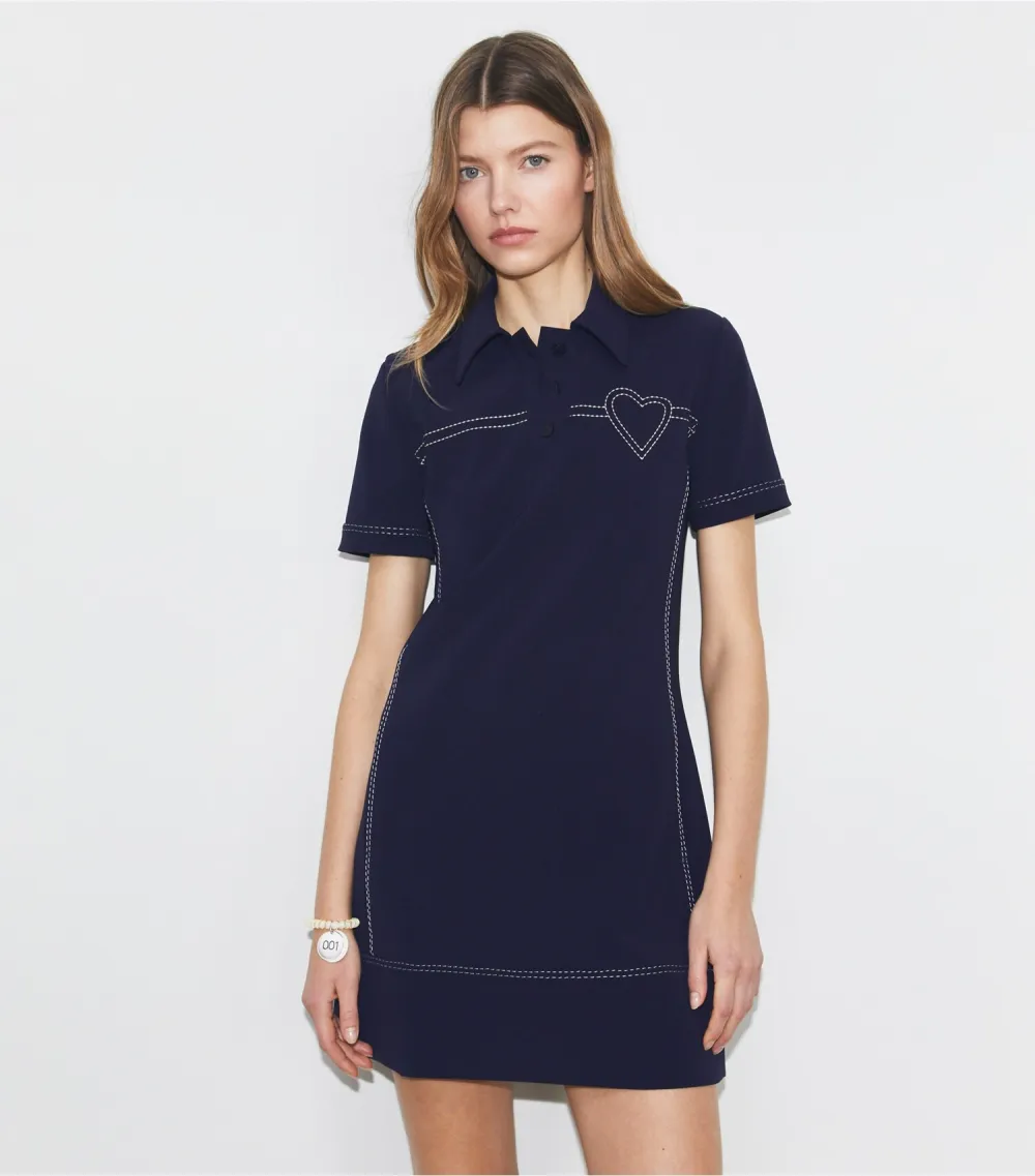 Pickstitch Stretch Polo Dress