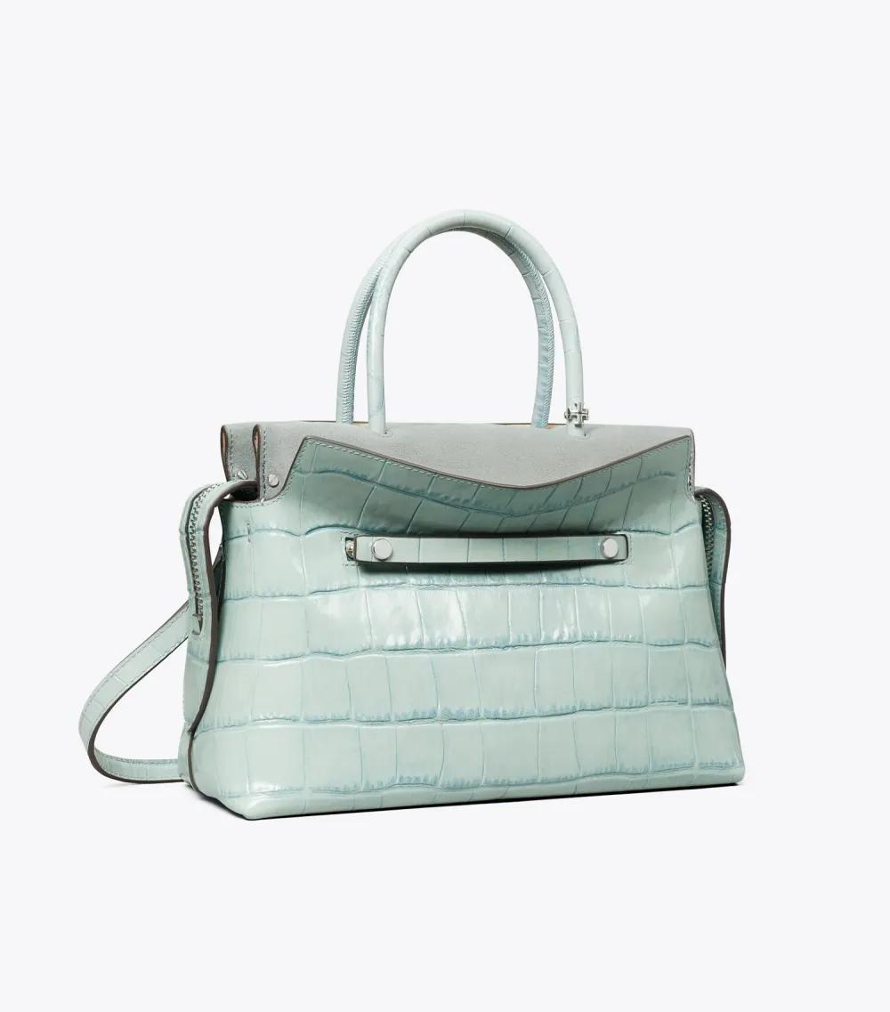 Mercer Croc Embossed Satchel