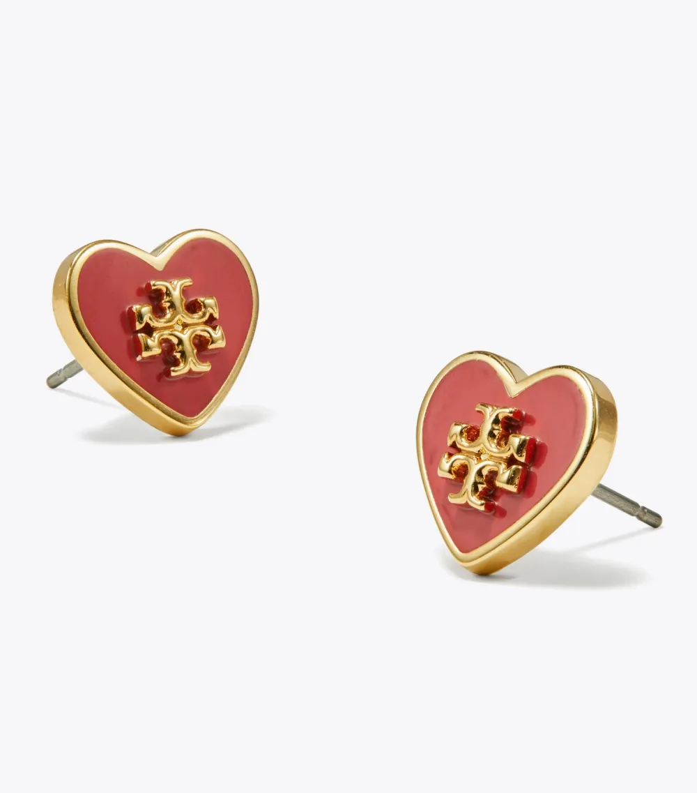 Kira Enamel Heart Stud Earring