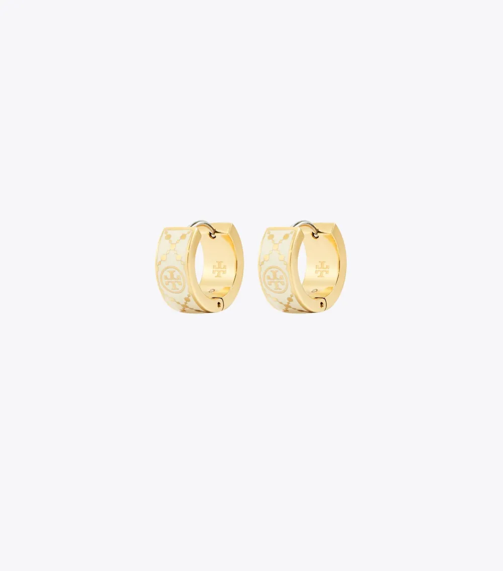 Small T Monogram Hoop Earring