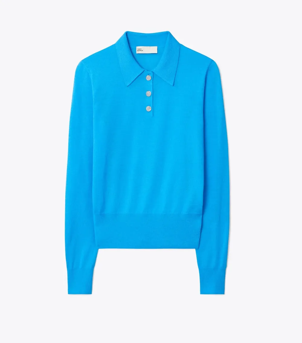 Cashmere Long-Sleeve Polo