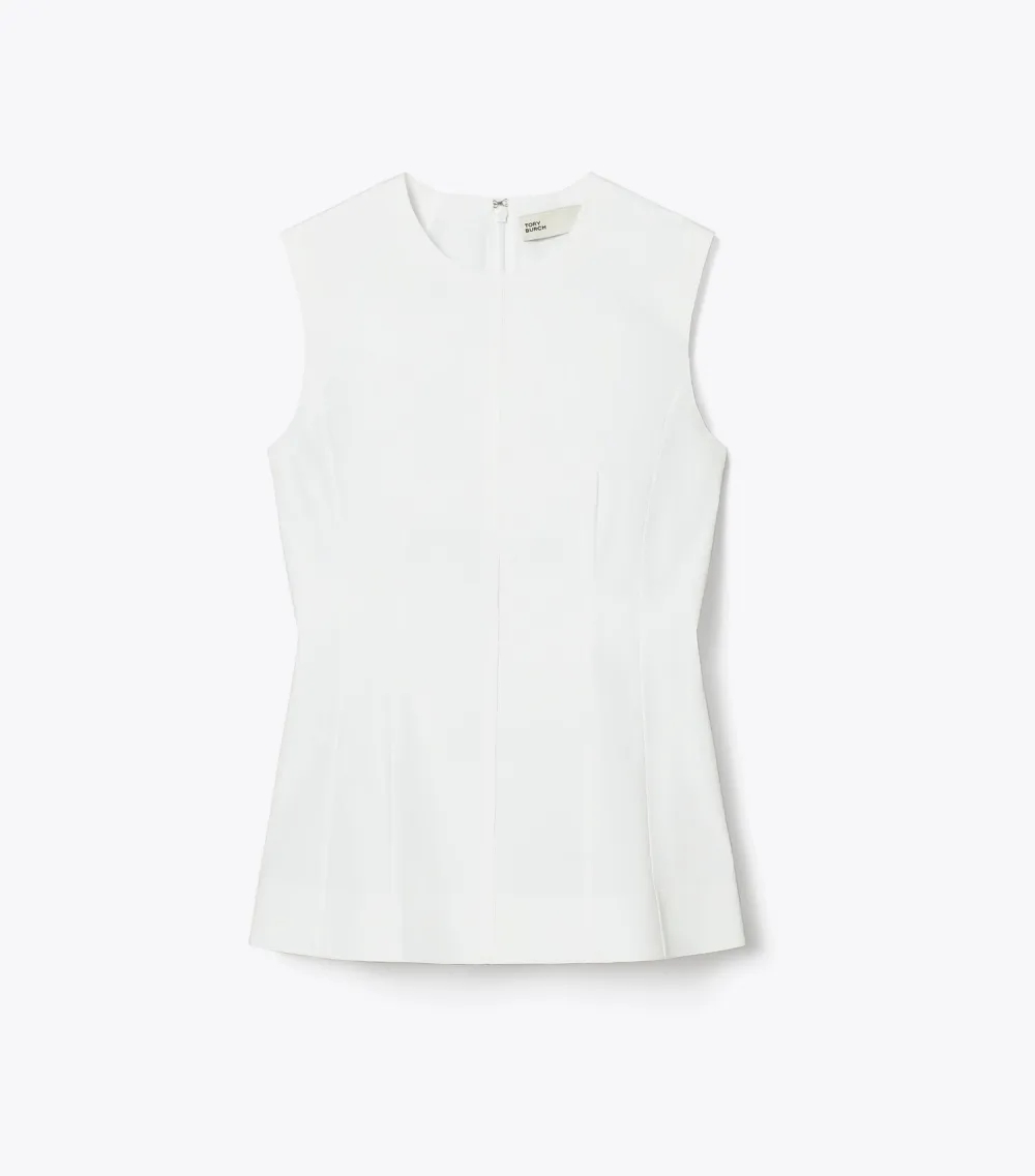 Sleeveless Cotton Poplin Top