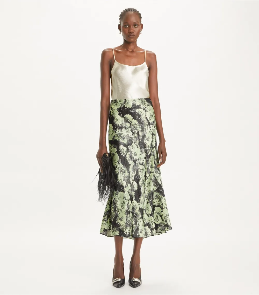 Printed Satin Skirt