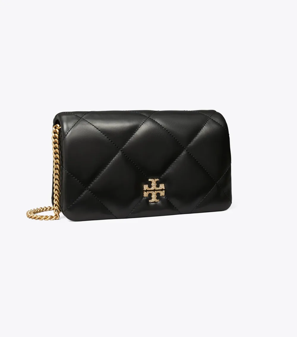 Kira Diamond Quilt Pavé Logo Crossbody