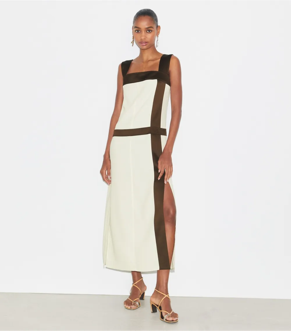 Colorblock Satin Dress