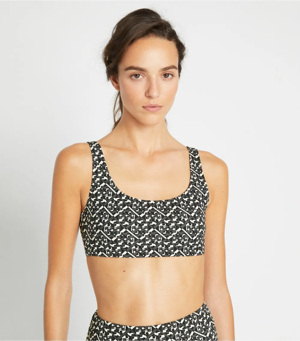 Printed Scoop-Back Bra