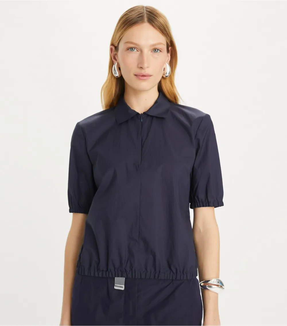 Nylon Taffeta Zip Polo
