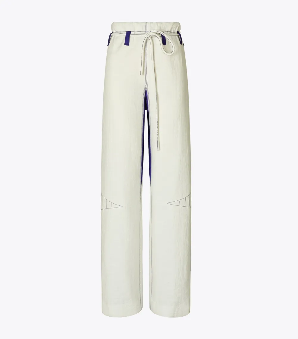 Wide-Leg Cotton Pants