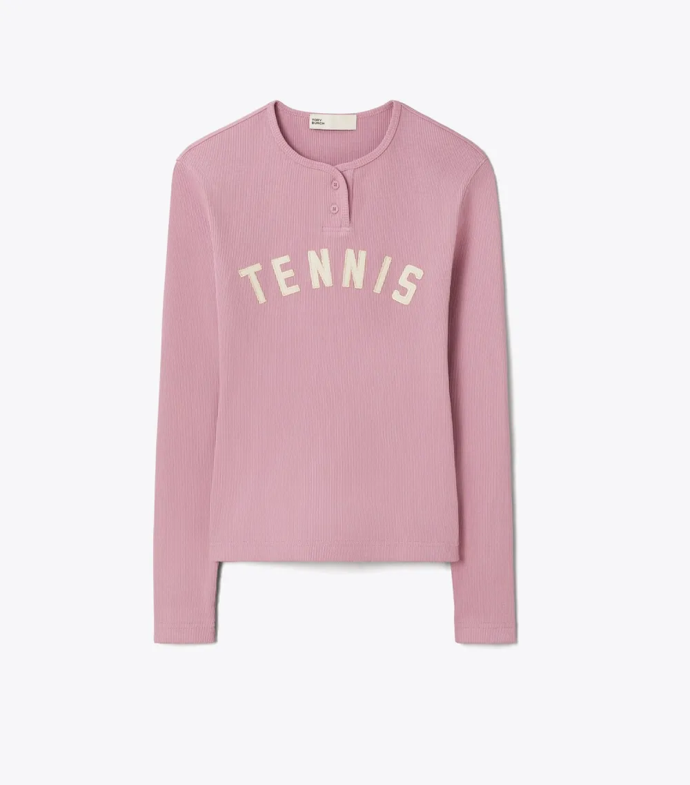 Ribbed Cotton Tennis Henley